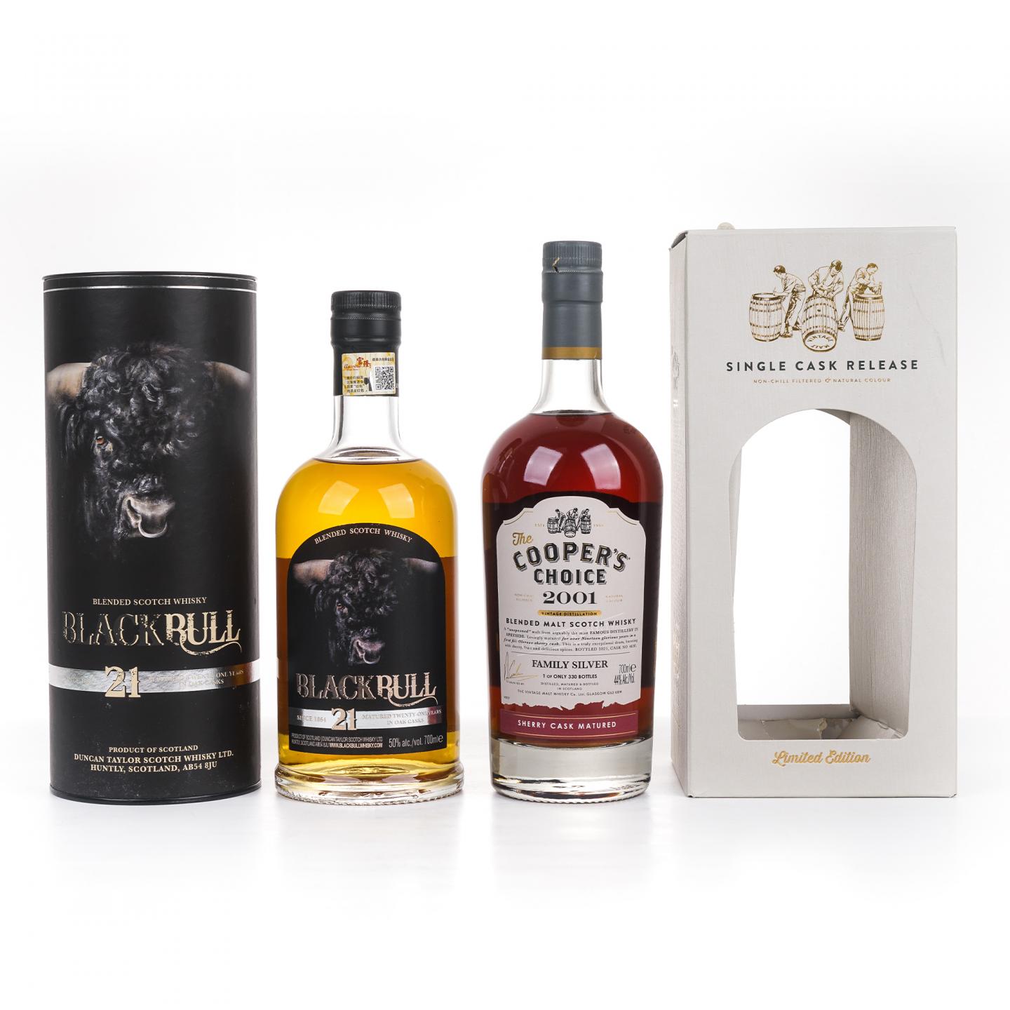 Black Bull 黑公牛 21年 2015/Cooper's Choice 2001 调和2瓶组