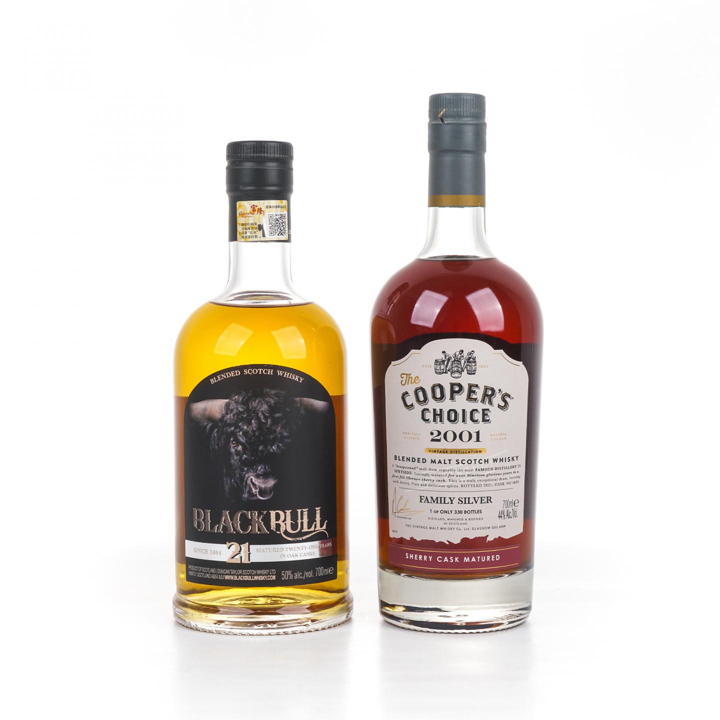 Black Bull 黑公牛 21年 2015/Cooper's Choice 2001 调和2瓶组