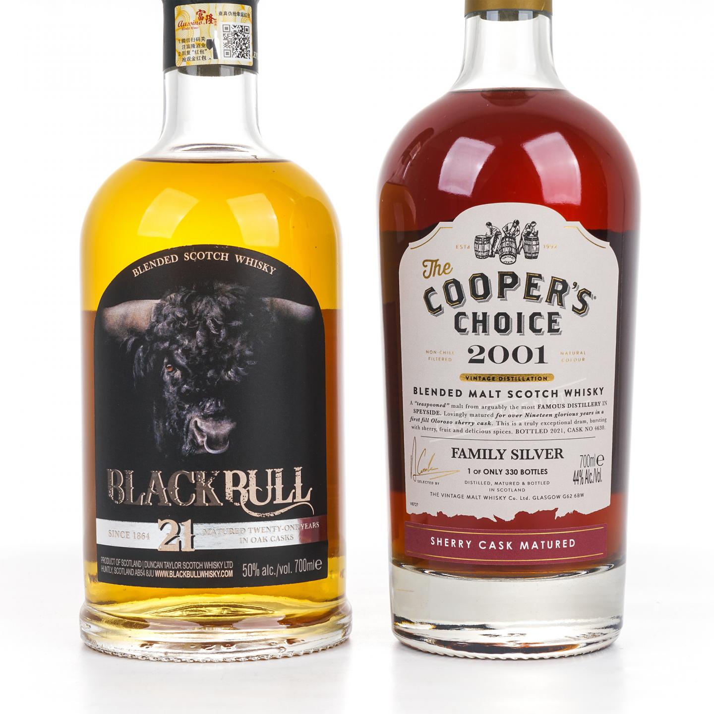 Black Bull 黑公牛 21年 2015/Cooper's Choice 2001 调和2瓶组