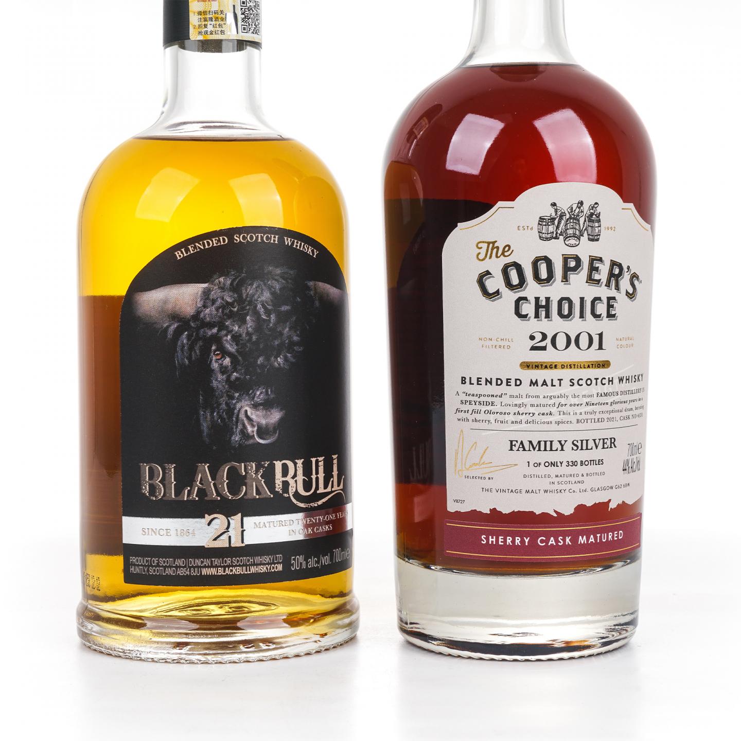 Black Bull 黑公牛 21年 2015/Cooper's Choice 2001 调和2瓶组