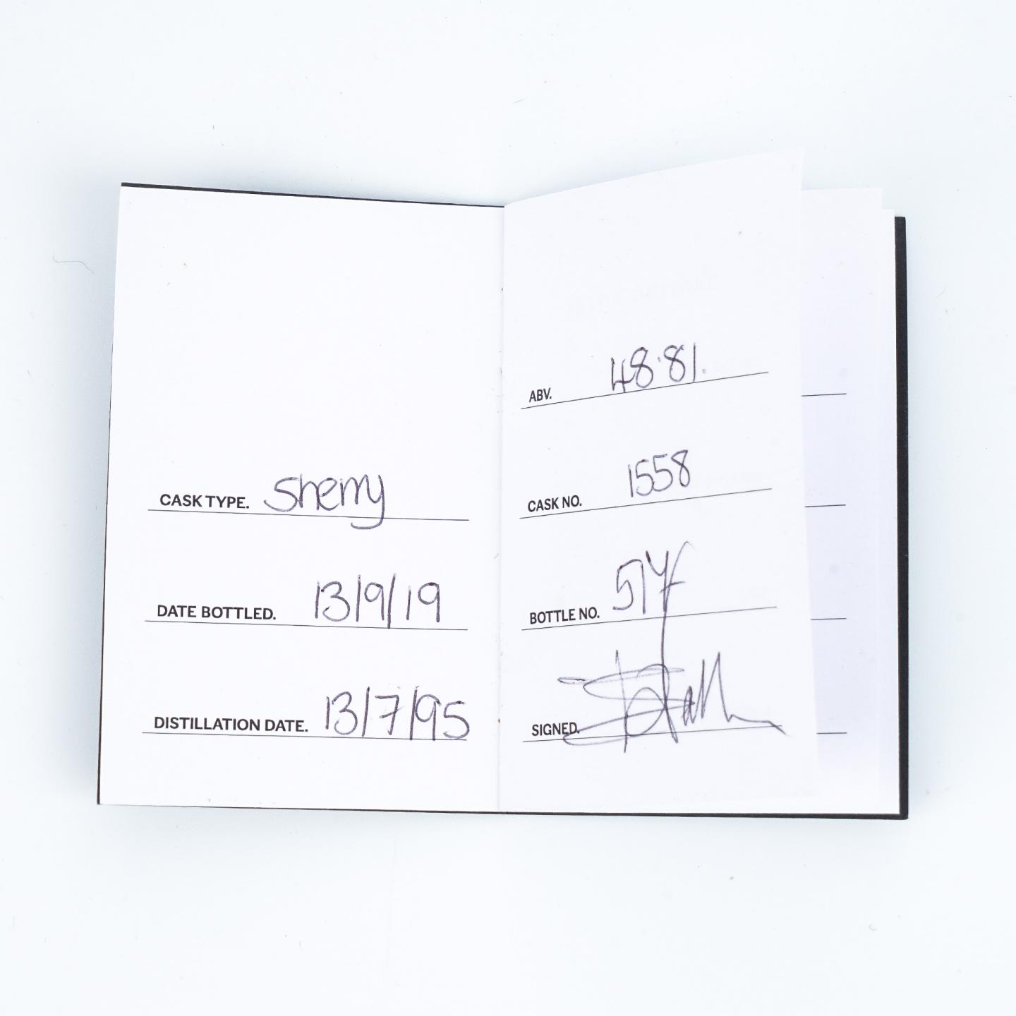 Bowmore 波摩 1995-2019 雪莉桶#1558 Hand-Filled 48.8%Vol.