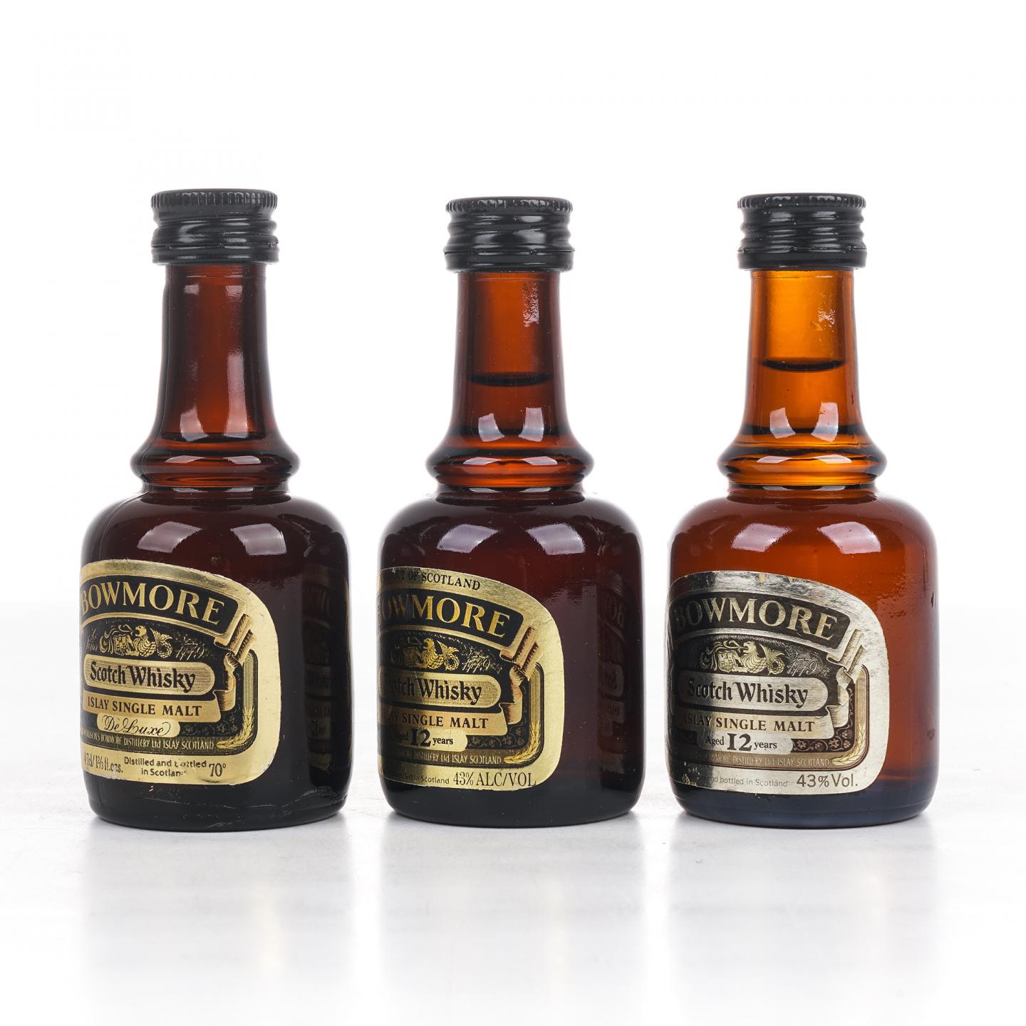 【酒版】Bowmore 波摩 12年/ De Luxe 1980s 旧版 3瓶组 50/47ml