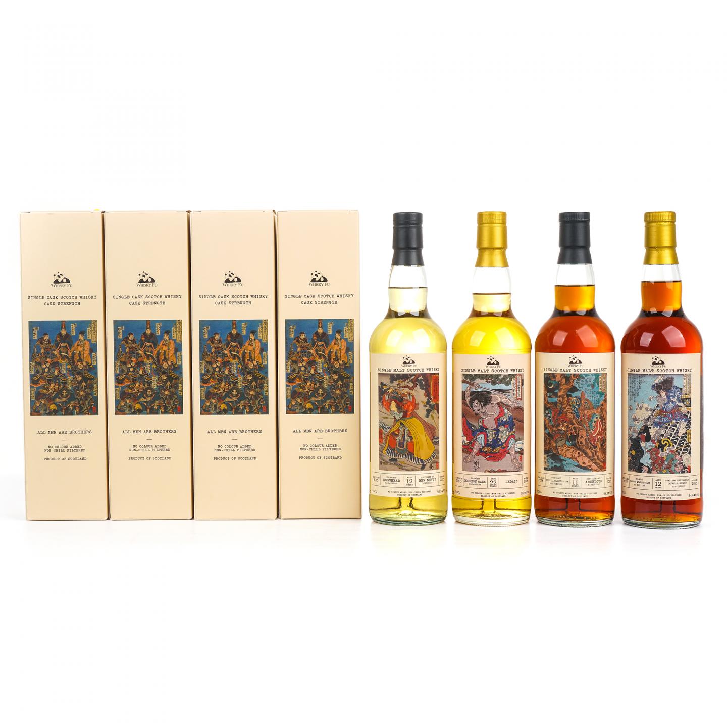 本尼维斯 12年/里爵 22年/雅伯莱 11年/布纳哈本 12年 通俗水浒传豪杰系列 4瓶组*700ML