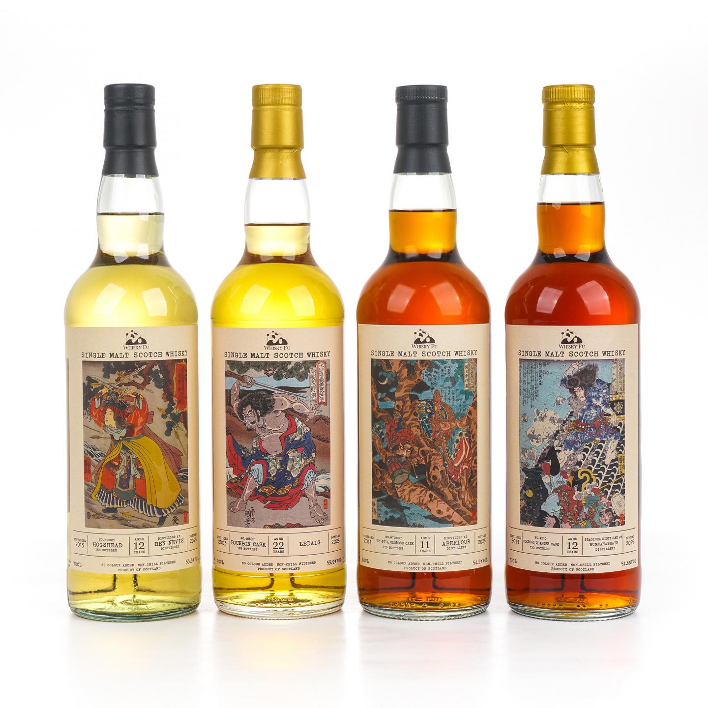 本尼维斯 12年/里爵 22年/雅伯莱 11年/布纳哈本 12年 通俗水浒传豪杰系列 4瓶组*700ML