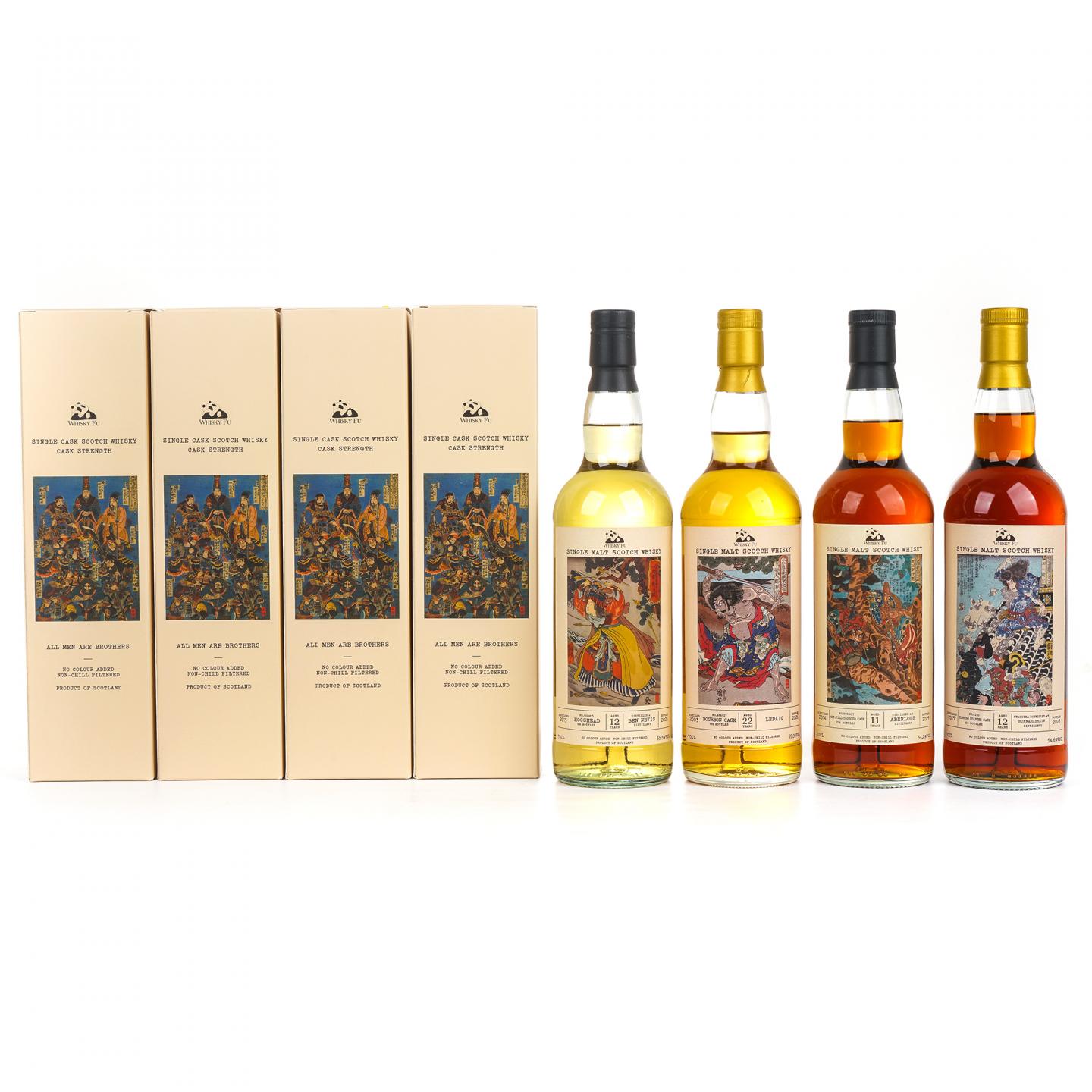 本尼维斯 12年/里爵 22年/雅伯莱 11年/布纳哈本 12年 通俗水浒传豪杰系列 4瓶组*700ml