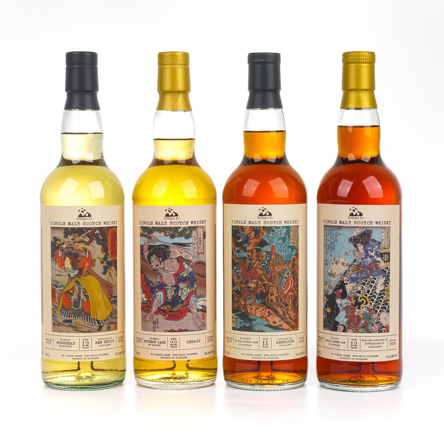 本尼维斯 12年/里爵 22年/雅伯莱 11年/布纳哈本 12年 通俗水浒传豪杰系列 4瓶组*700ml