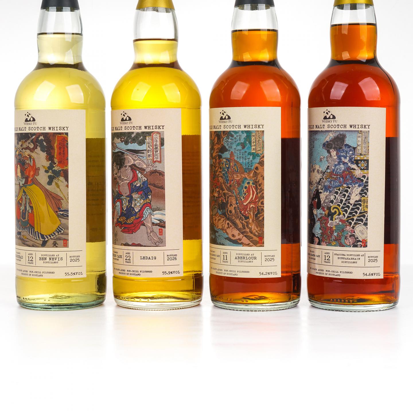 本尼维斯 12年/里爵 22年/雅伯莱 11年/布纳哈本 12年 通俗水浒传豪杰系列 4瓶组*700ml