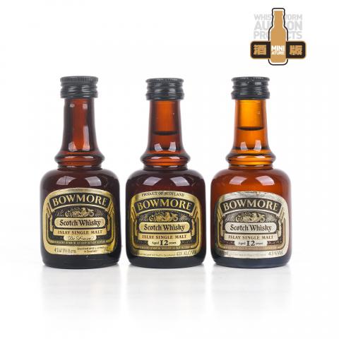 【酒版】Bowmore 波摩 12年/ De Luxe 1980s 旧版 3瓶组 50/47ml