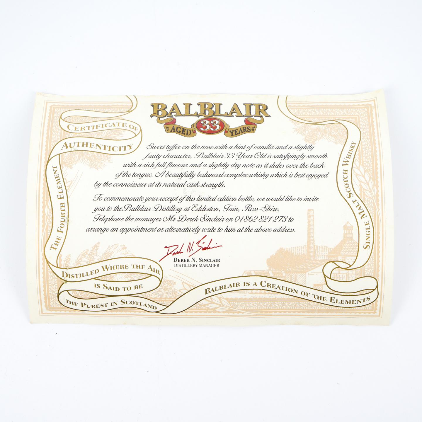 Balblair 巴布莱尔 33年 2000 套装 700ml+50ml