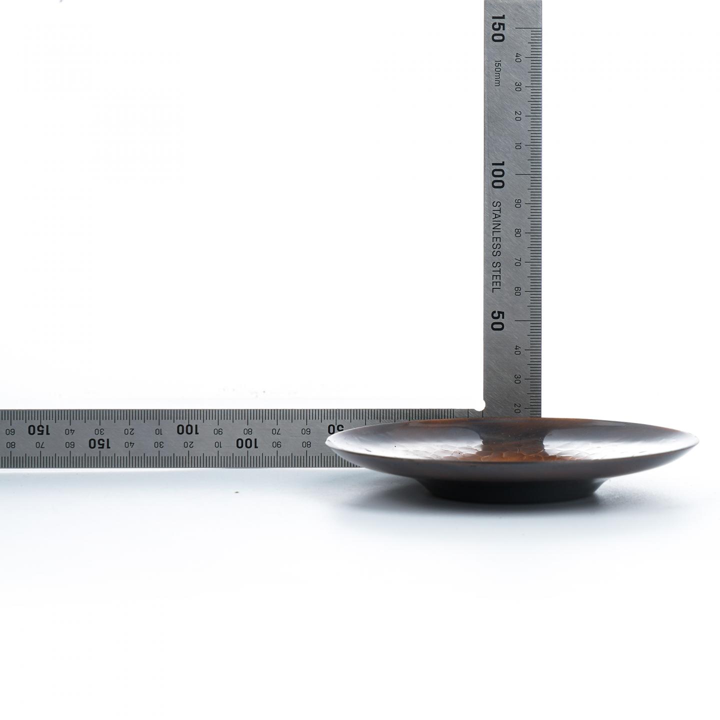 昭和时期｜纯铜制茶托茶箕一套 6件带盒