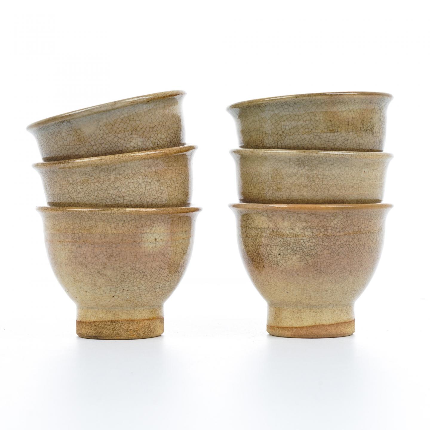 昭和时期｜萩烧大家·十二代田园陶兵卫 茶器套装带原盒