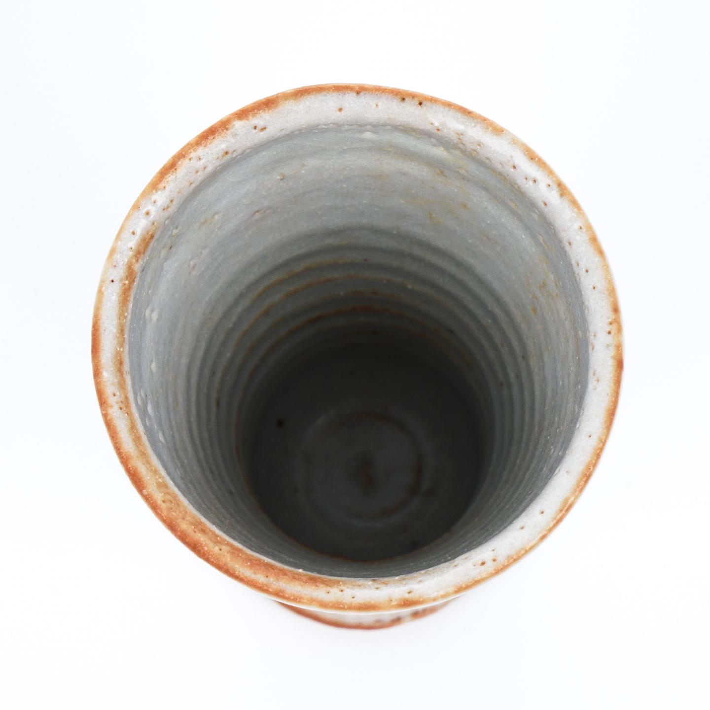 昭和时期｜备前烧人家国宝·藤原雄胞弟藤原恭助（敬介）作高茶杯带原盒