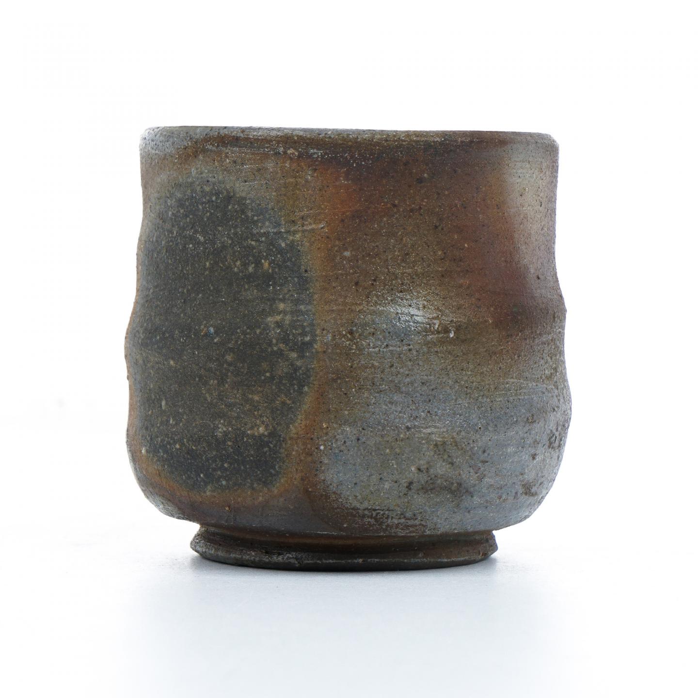 昭和时期｜备前烧世家·金重家七十七代 金重陶弘造 柴烧茶杯带原盒