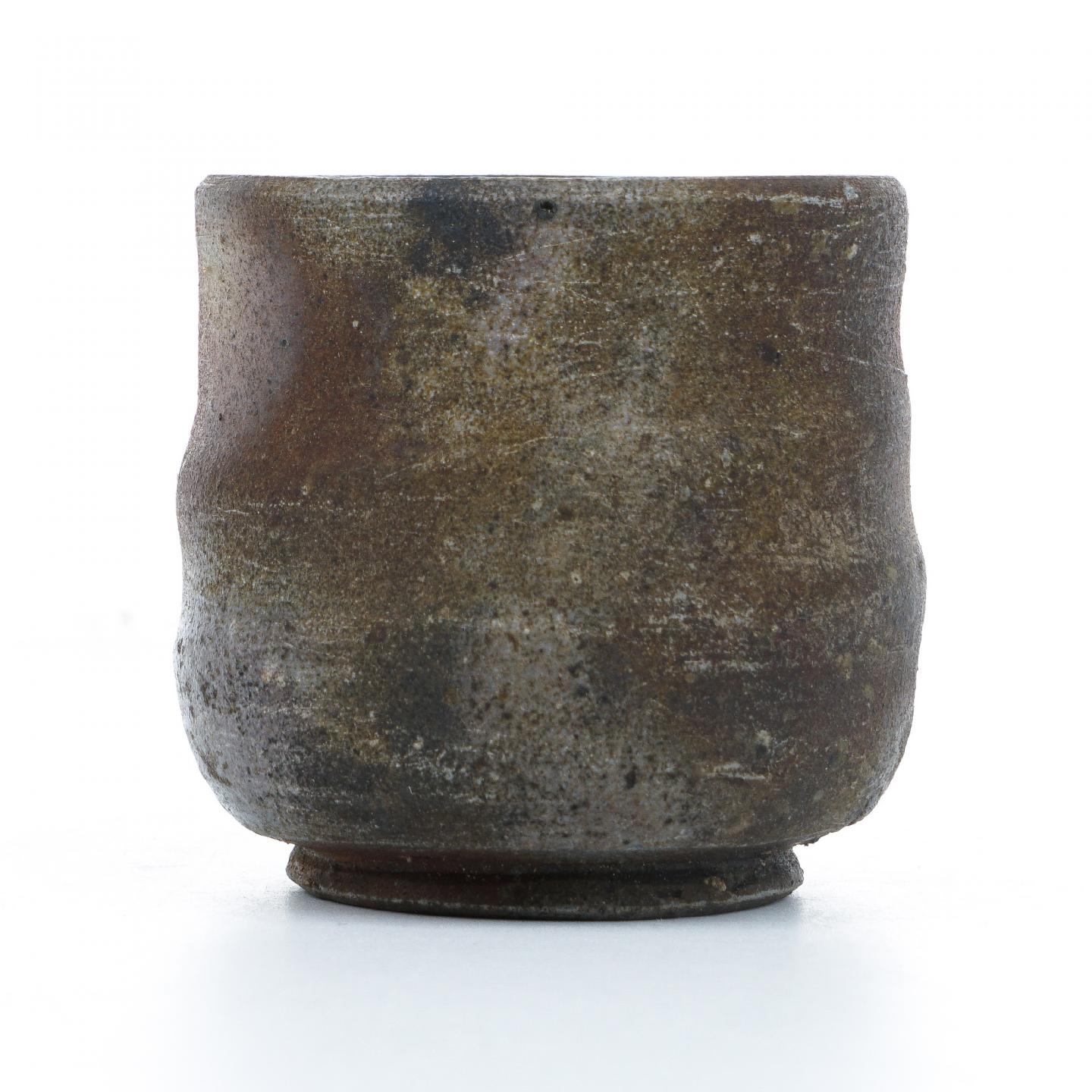 昭和时期｜备前烧世家·金重家七十七代 金重陶弘造 柴烧茶杯带原盒