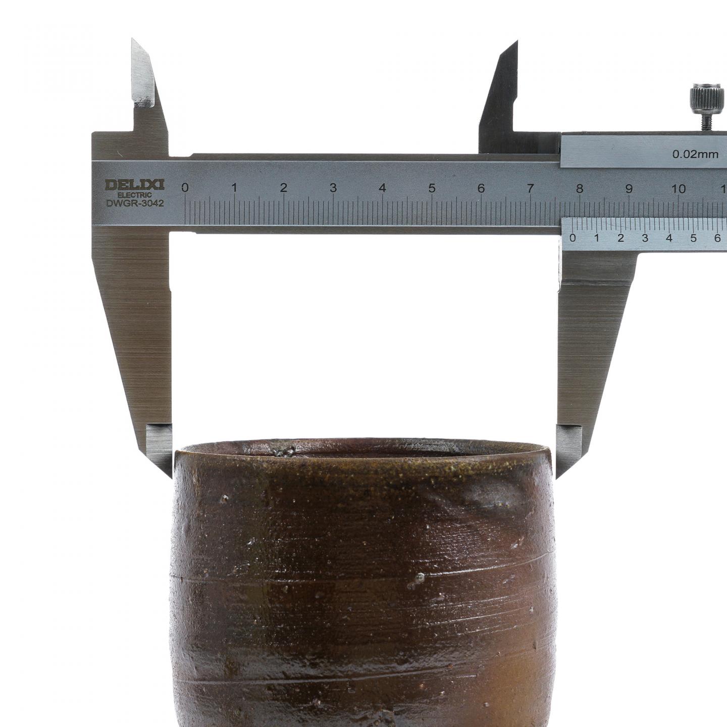 昭和时期｜备前烧人间国宝·山本陶秀四子 山本出 柴烧茶杯带原盒