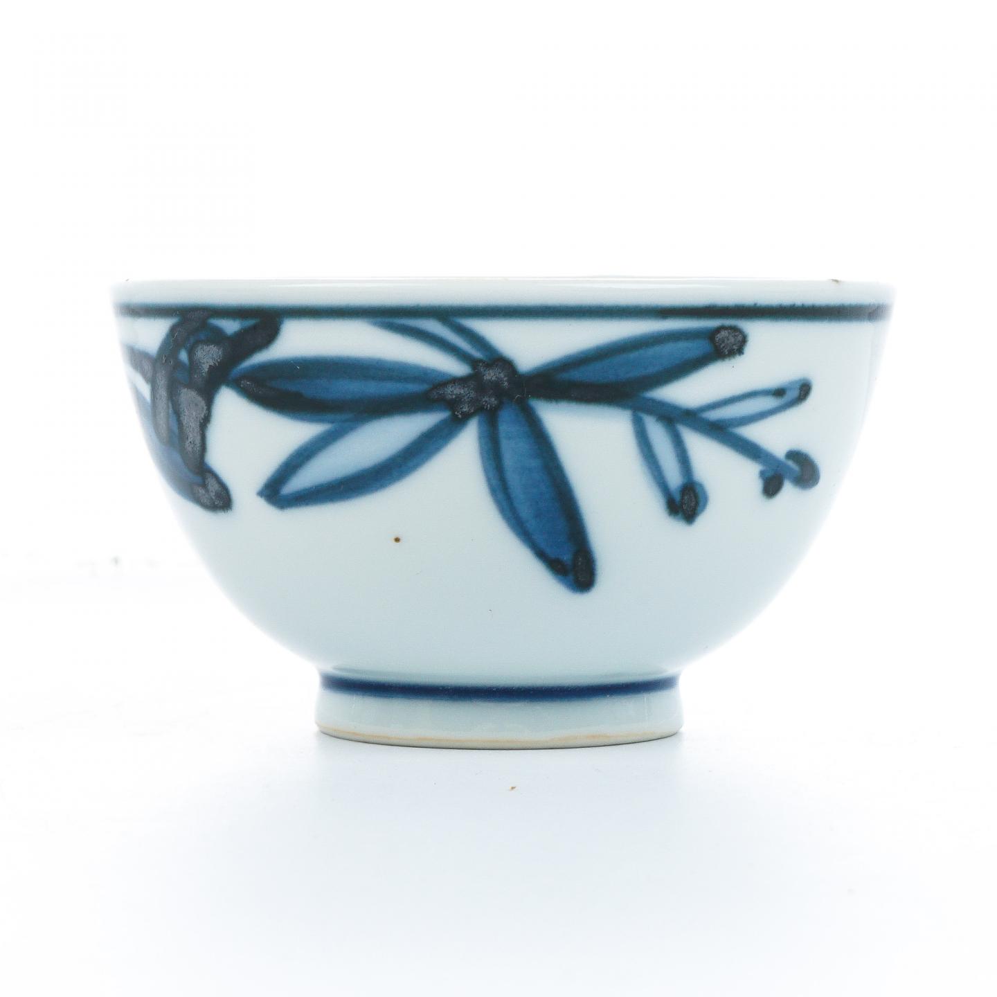 昭和时期｜染付人间国宝·近藤悠三作 茶杯 不带盒