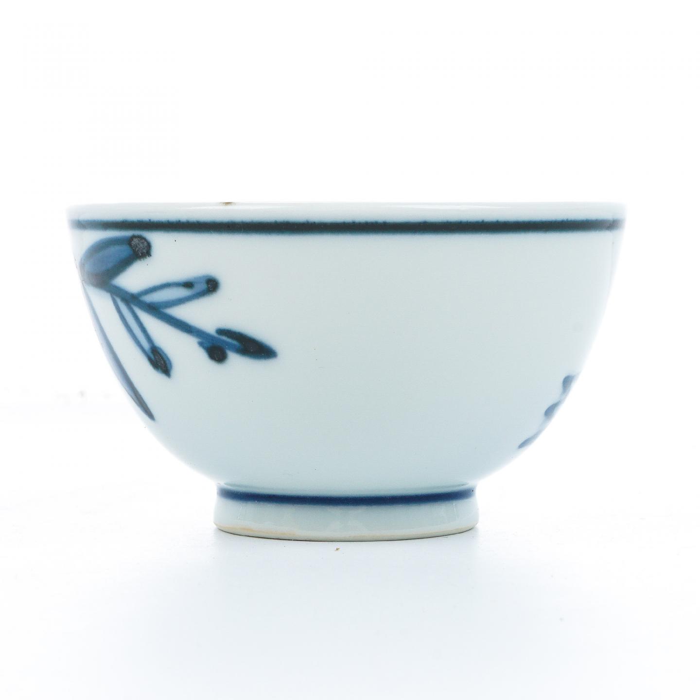 昭和时期｜染付人间国宝·近藤悠三作 茶杯 不带盒