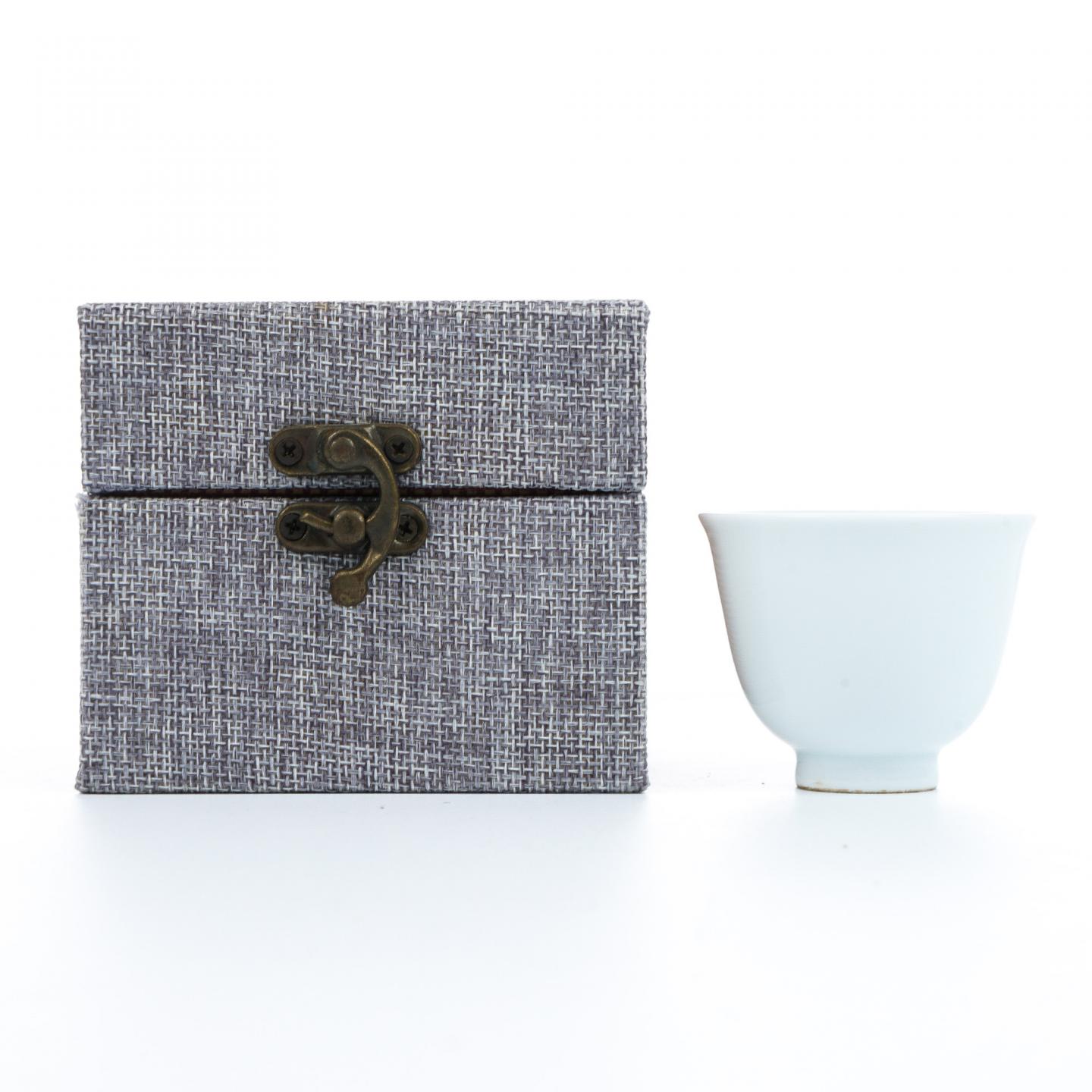 昭和时期|白瓷人间国宝·井上万二本手作 茶杯 非原盒
