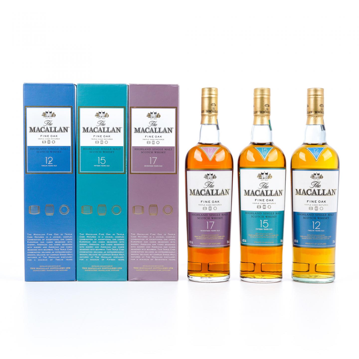 Macallan 麦卡伦 17/15/12年 Fine Oak 3瓶组