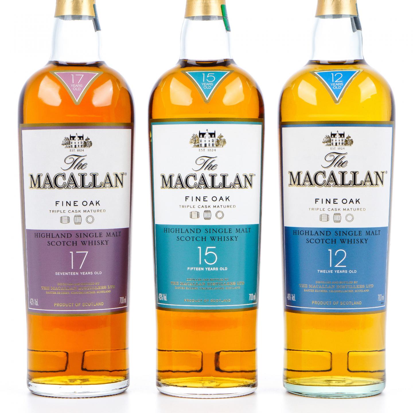 Macallan 麦卡伦 17/15/12年 Fine Oak 3瓶组