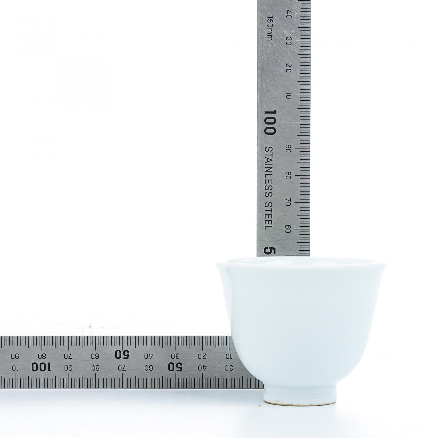 昭和时期|白瓷人间国宝·井上万二本手作 茶杯 非原盒