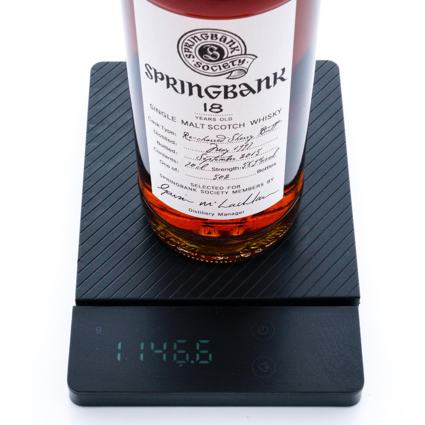 Springbank 云顶 18年 1997-2015 雪莉桶 云顶协会