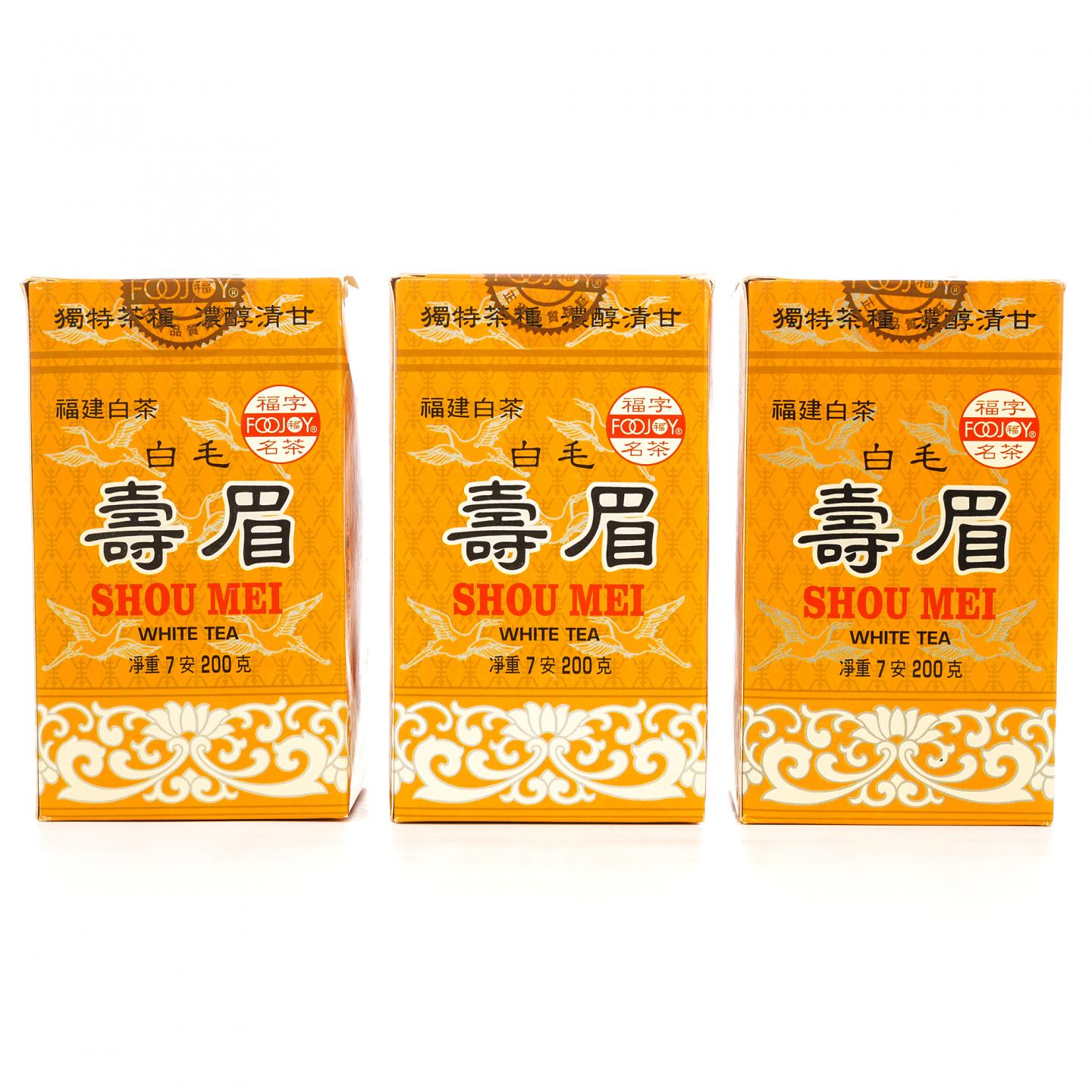 1990年代 福字牌 白毛寿眉 三盒*200g 干仓