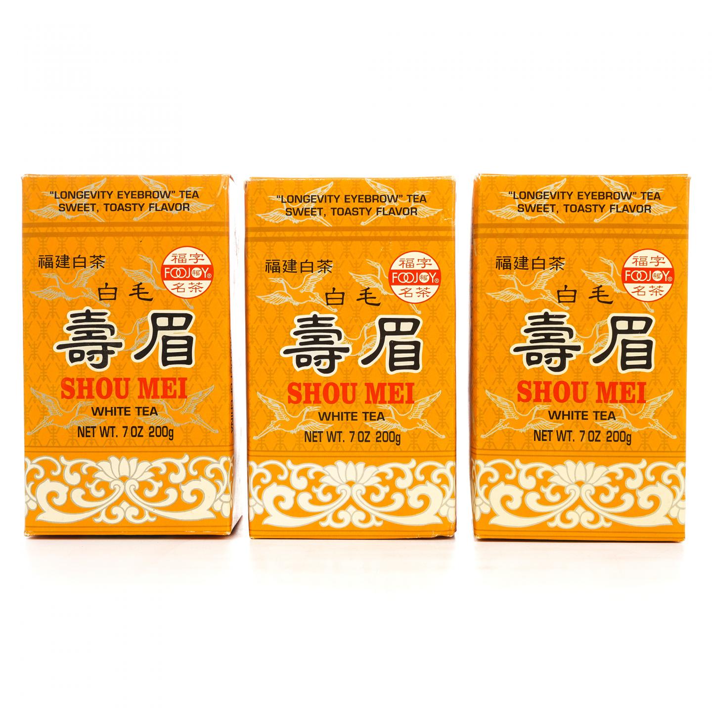 1990年代 福字牌 白毛寿眉 三盒*200g 干仓