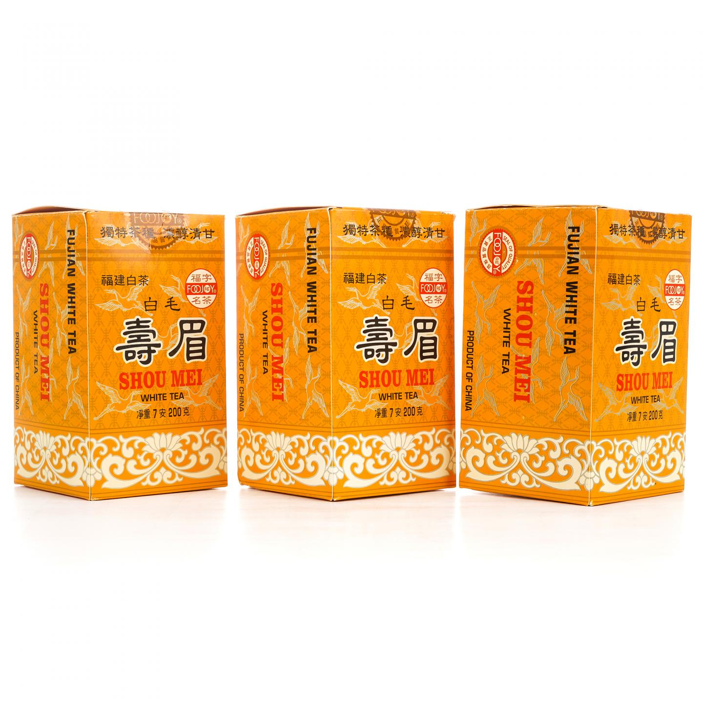 1990年代 福字牌 白毛寿眉 三盒*200g 干仓