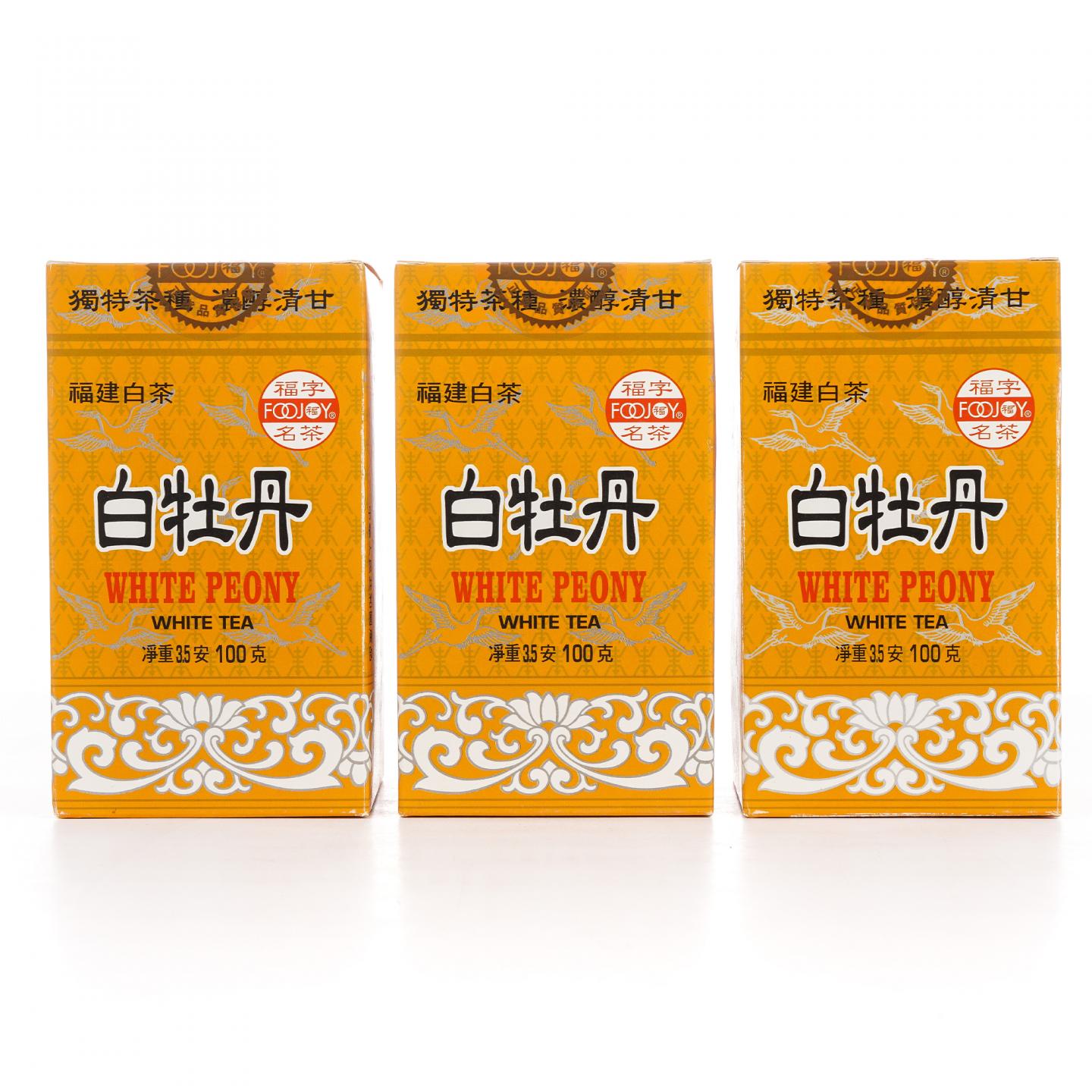 1990年代 福字牌 白牡丹 三盒*100g 干仓