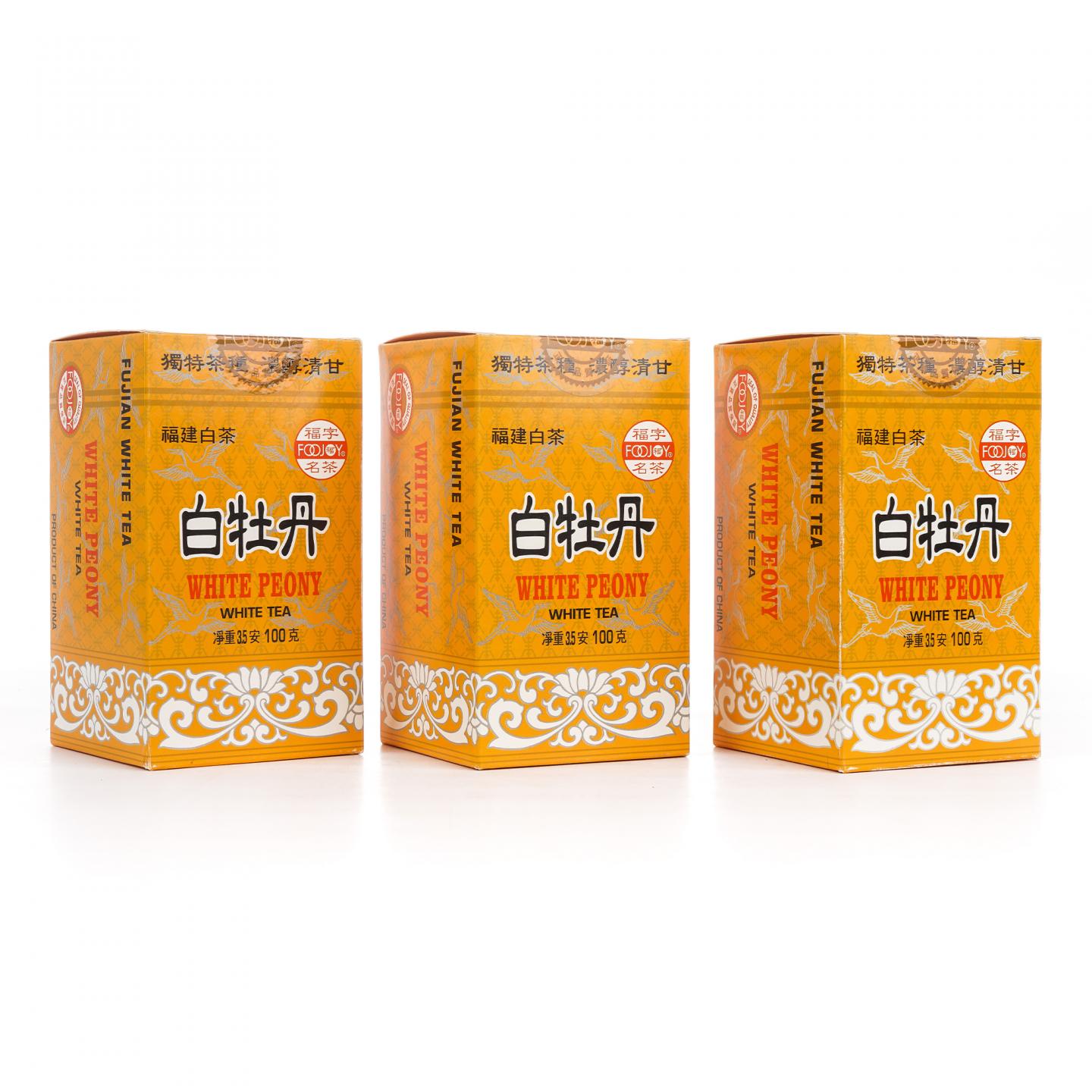 1990年代 福字牌 白牡丹 三盒*100g 干仓