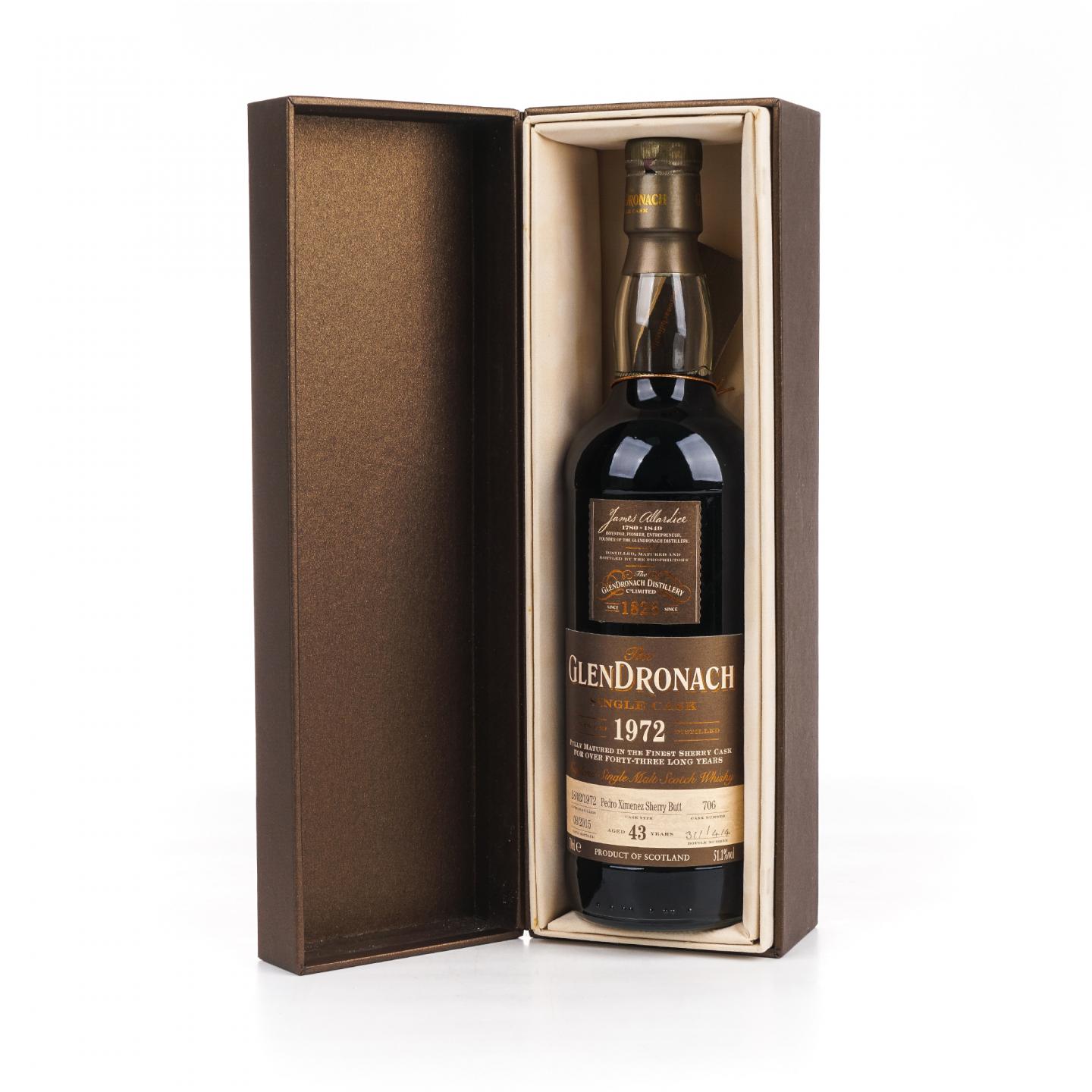 Glendronach 格兰多纳 43年 1972-2015 PX雪莉单桶#706