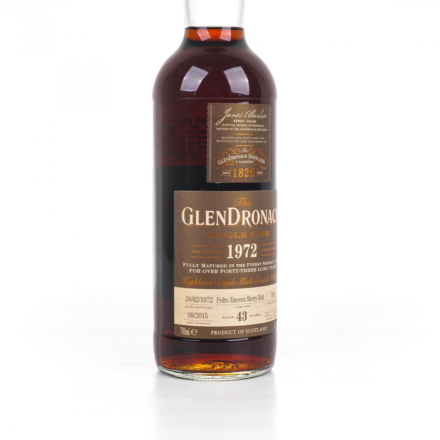 Glendronach 格兰多纳 43年 1972-2015 PX雪莉单桶#706