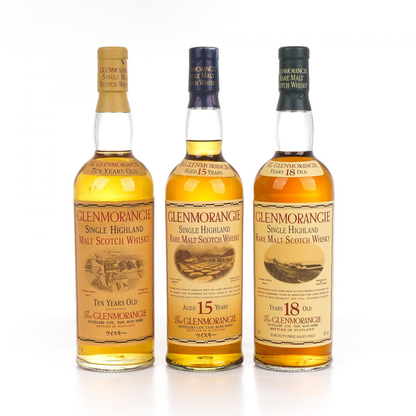 Glenmorangie 格兰杰 10/15/18年 3瓶组