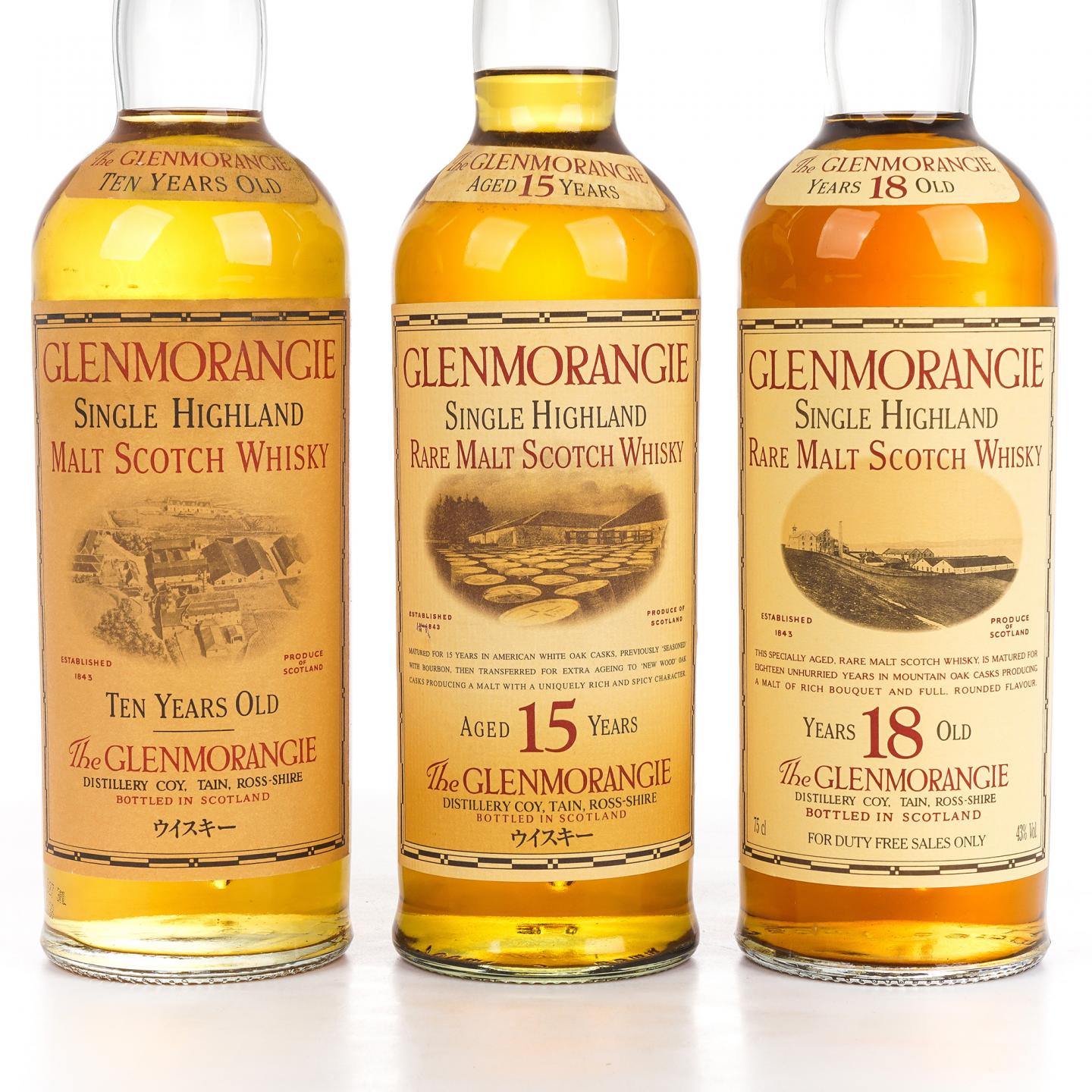 Glenmorangie 格兰杰 10/15/18年 3瓶组