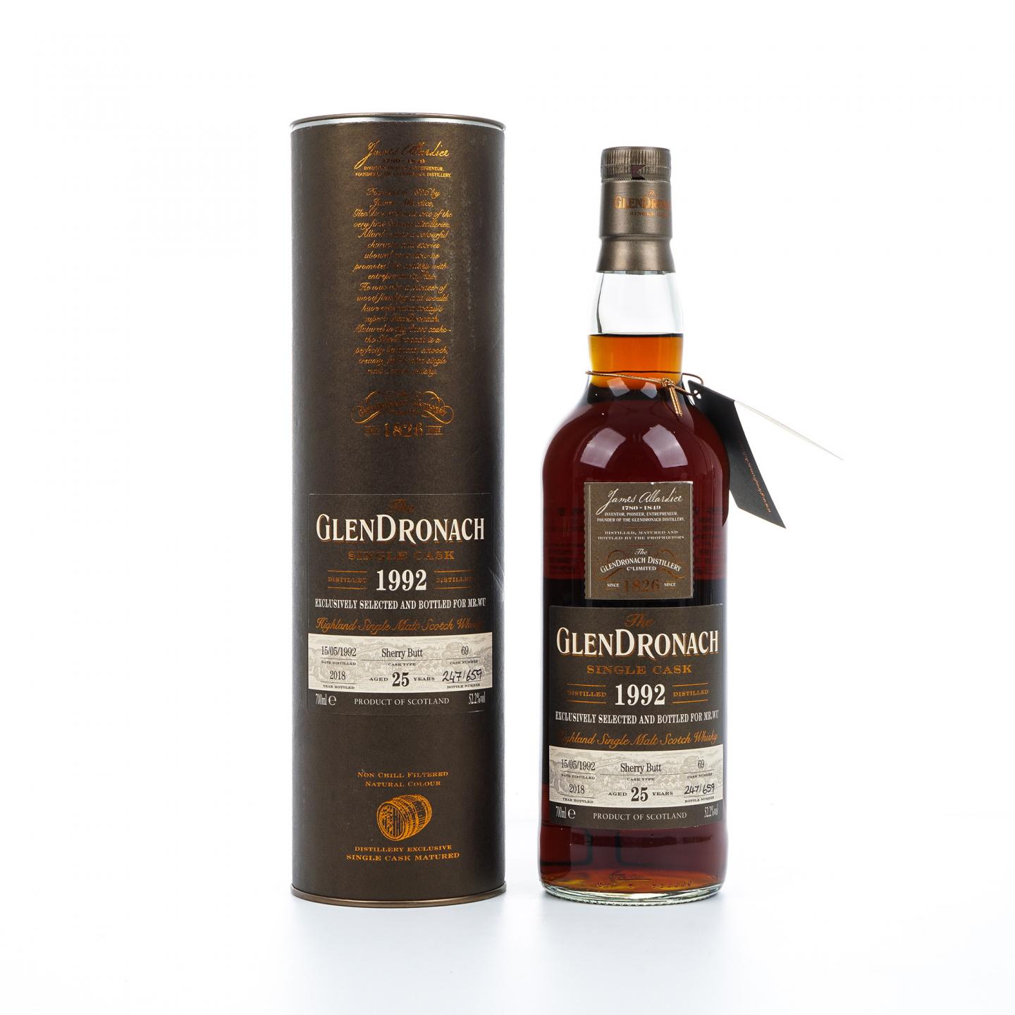 Glendronach 格兰多纳 25年 1992-2018 雪莉单桶#69