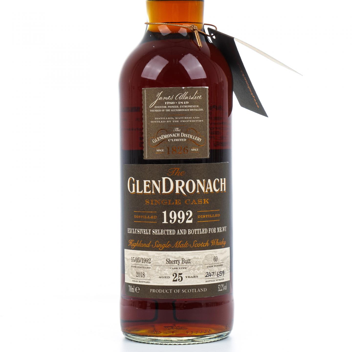 Glendronach 格兰多纳 25年 1992-2018 雪莉单桶#69