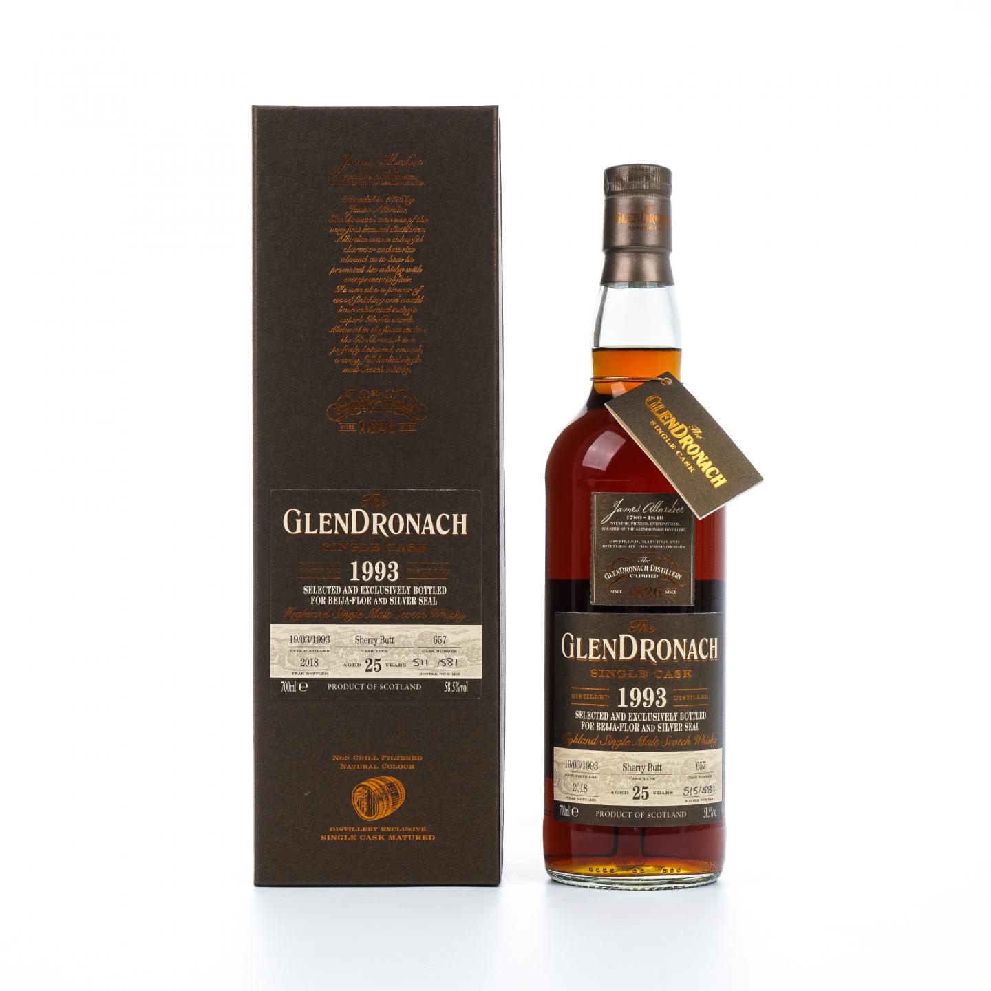 Glendronach 格兰多纳 25年 1993-2018 雪莉单桶#657 非原盒