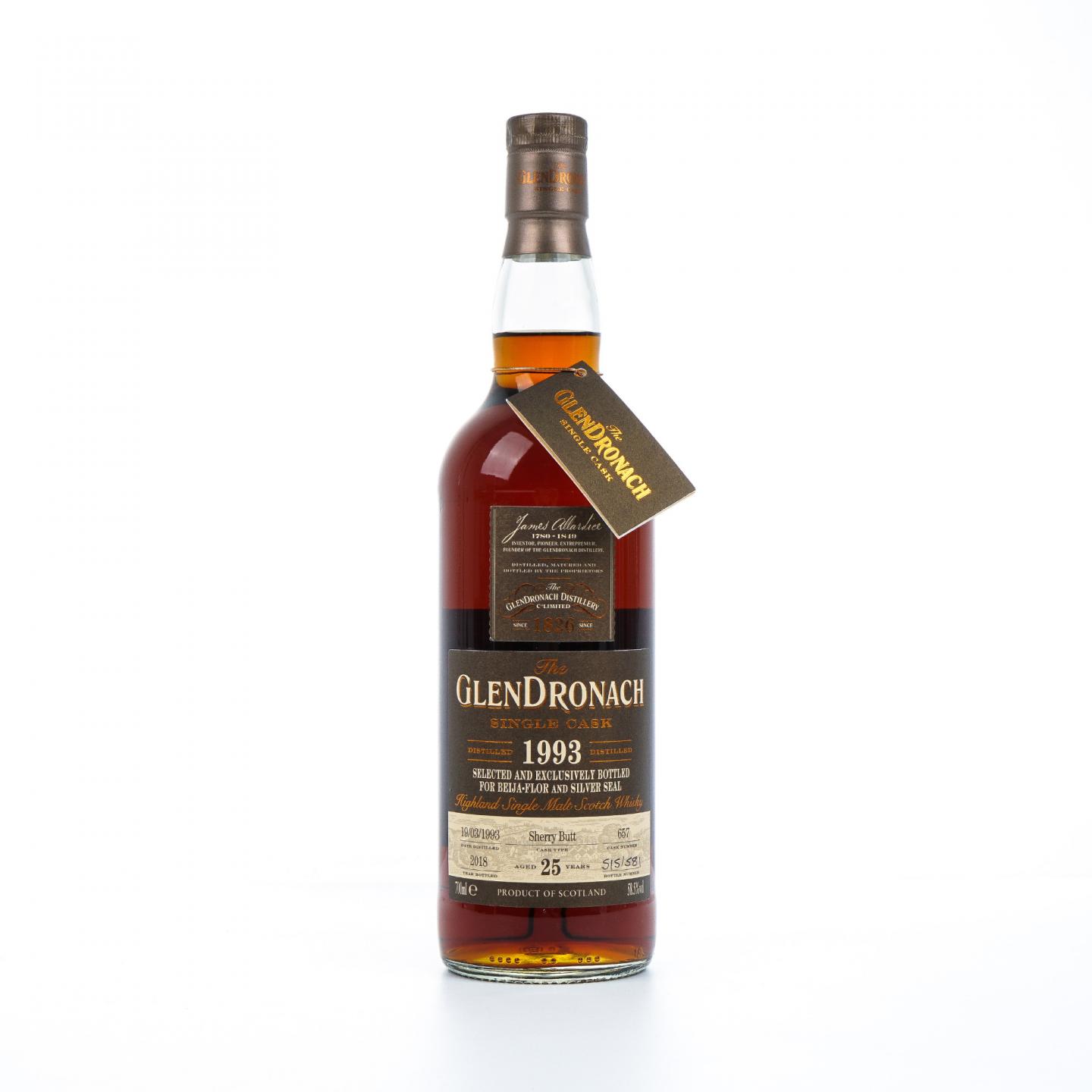 Glendronach 格兰多纳 25年 1993-2018 雪莉单桶#657 非原盒