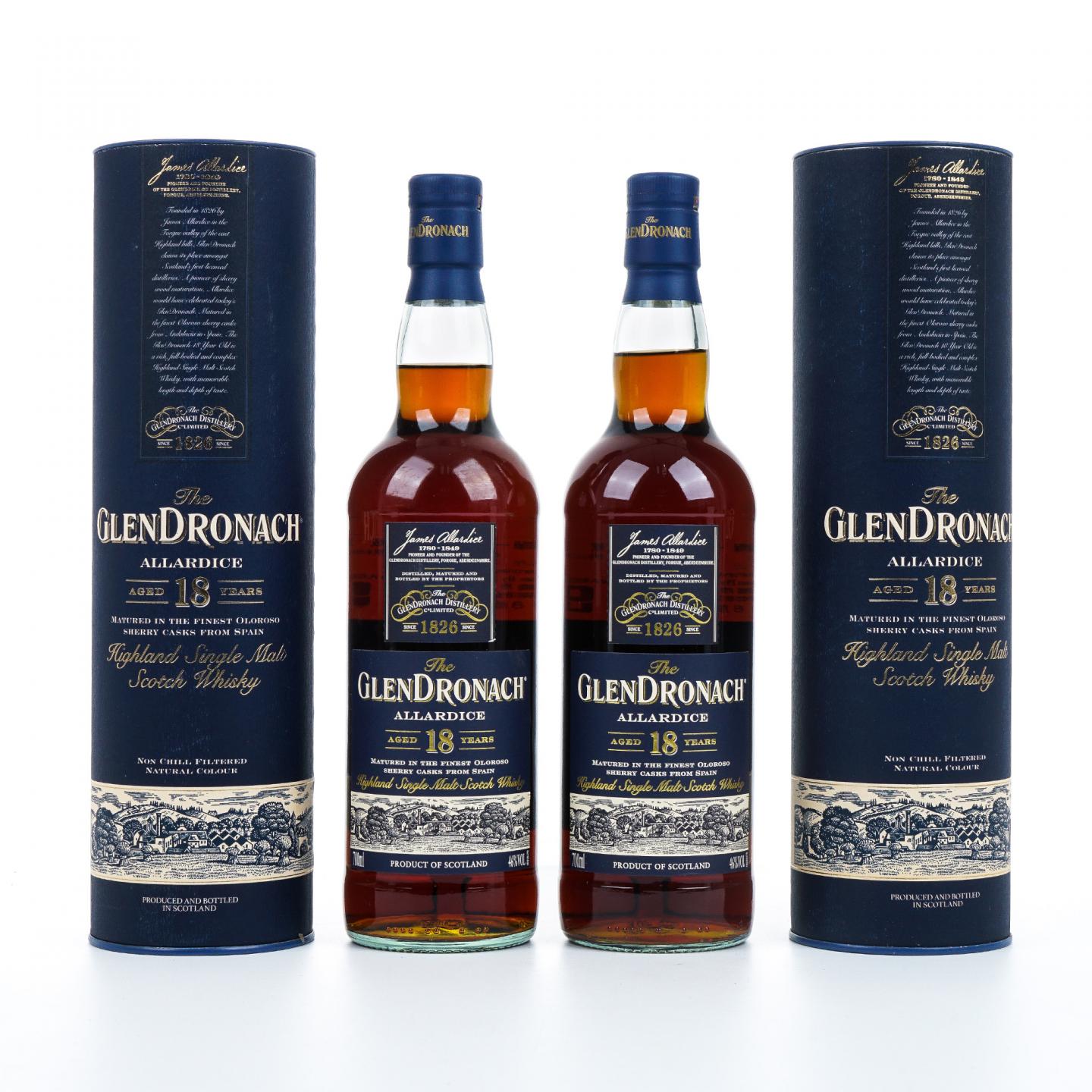 Glendronach 格兰多纳 18年 2020 Allardice 雪莉桶 2瓶组