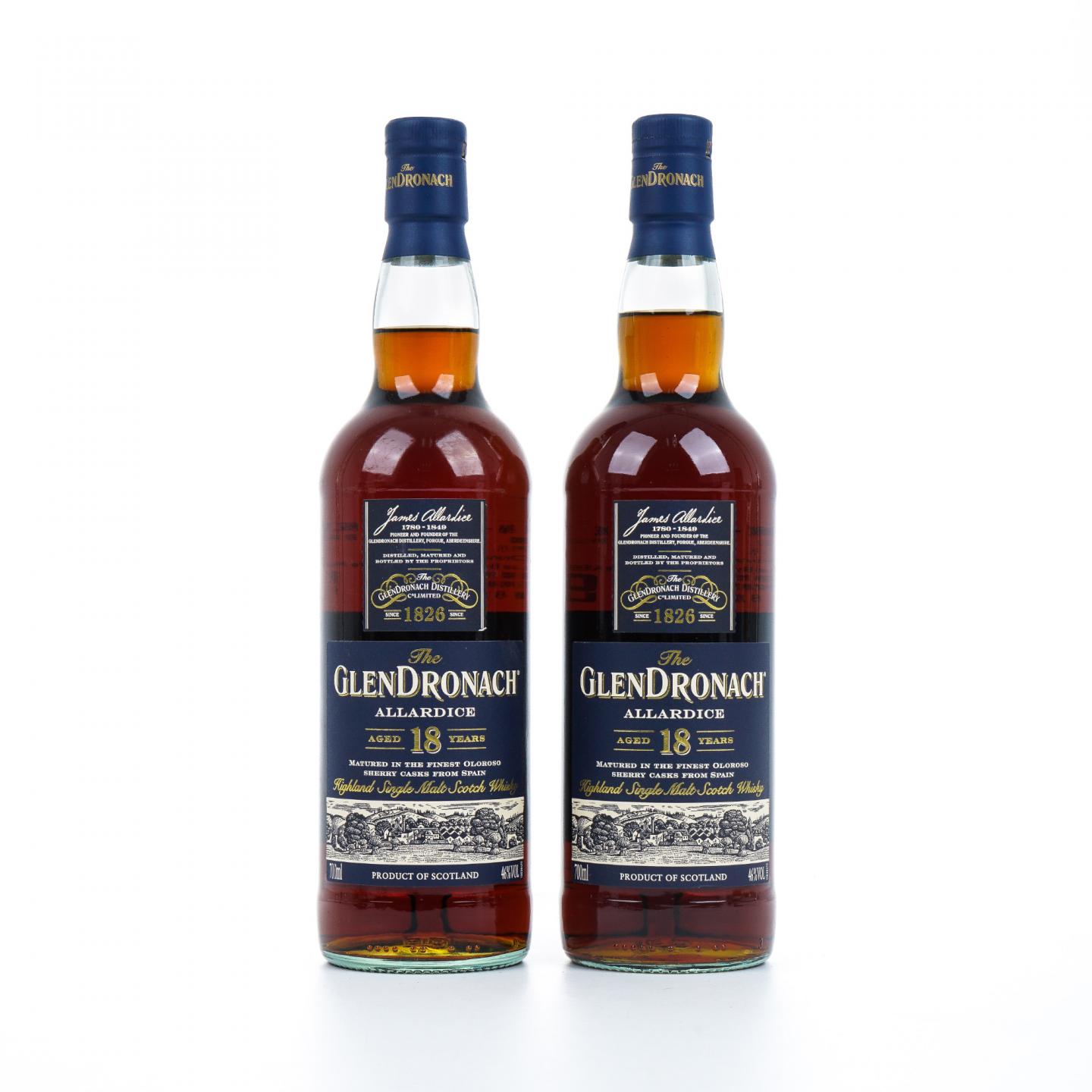 Glendronach 格兰多纳 18年 2020 Allardice 雪莉桶 2瓶组