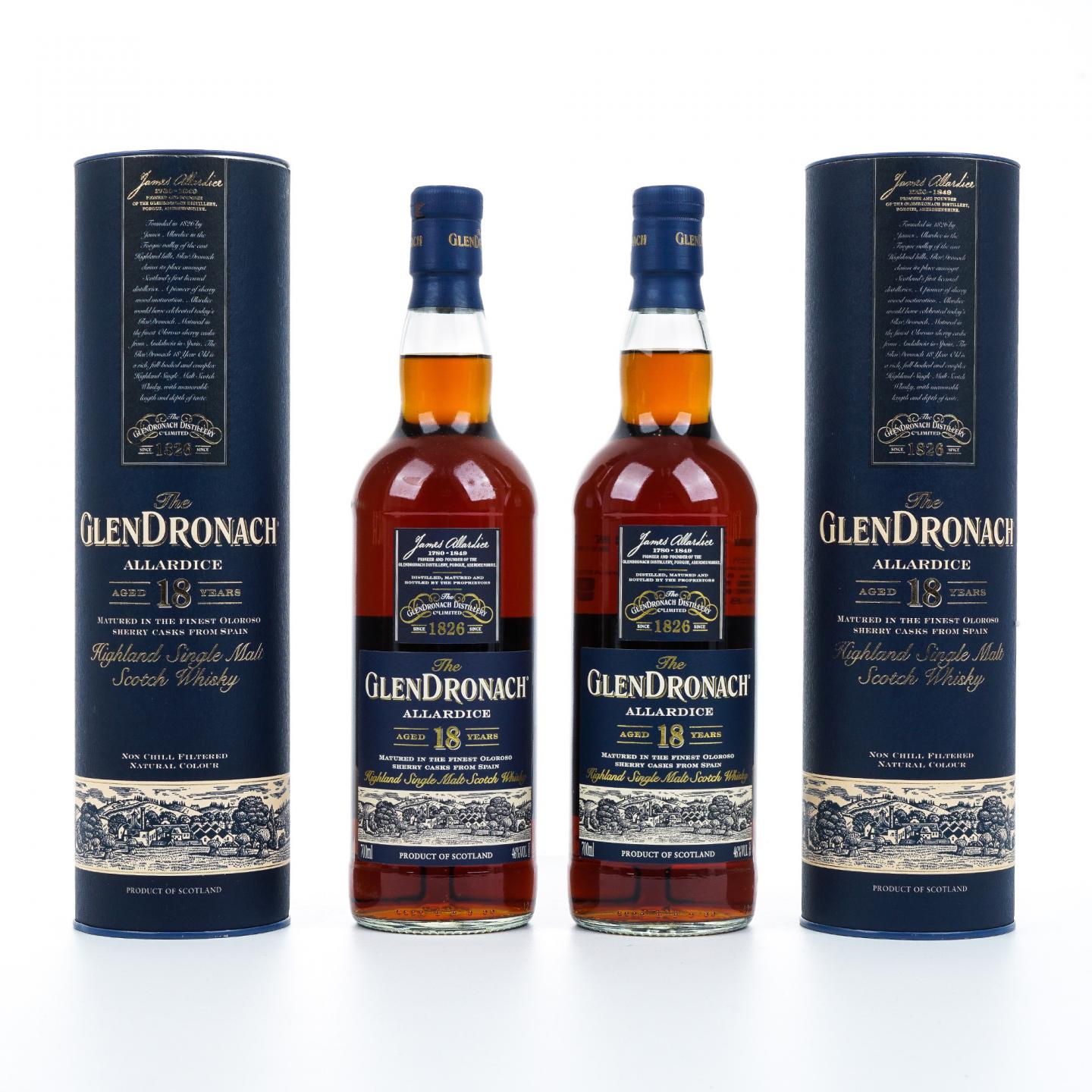 Glendronach 格兰多纳 18年 2019 Allardice 雪莉桶 2瓶组