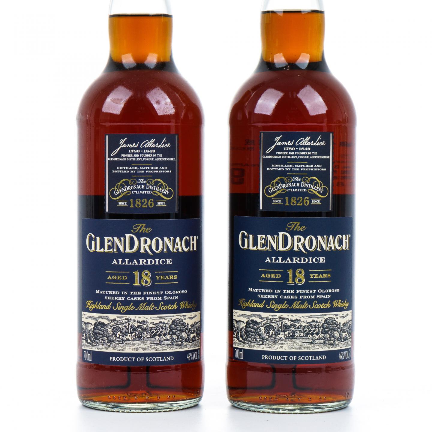 Glendronach 格兰多纳 18年 2019 Allardice 雪莉桶 2瓶组