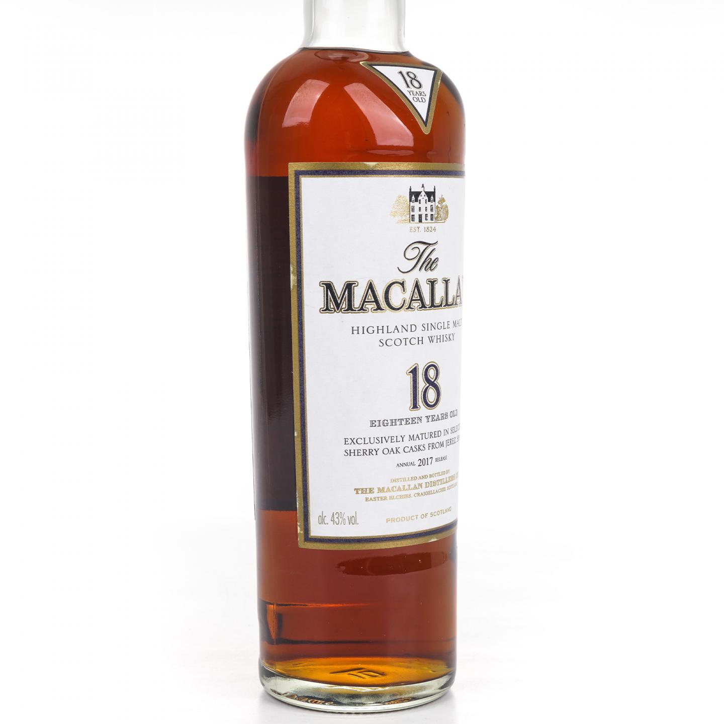Macallan 麦卡伦 18年 2017 雪莉桶