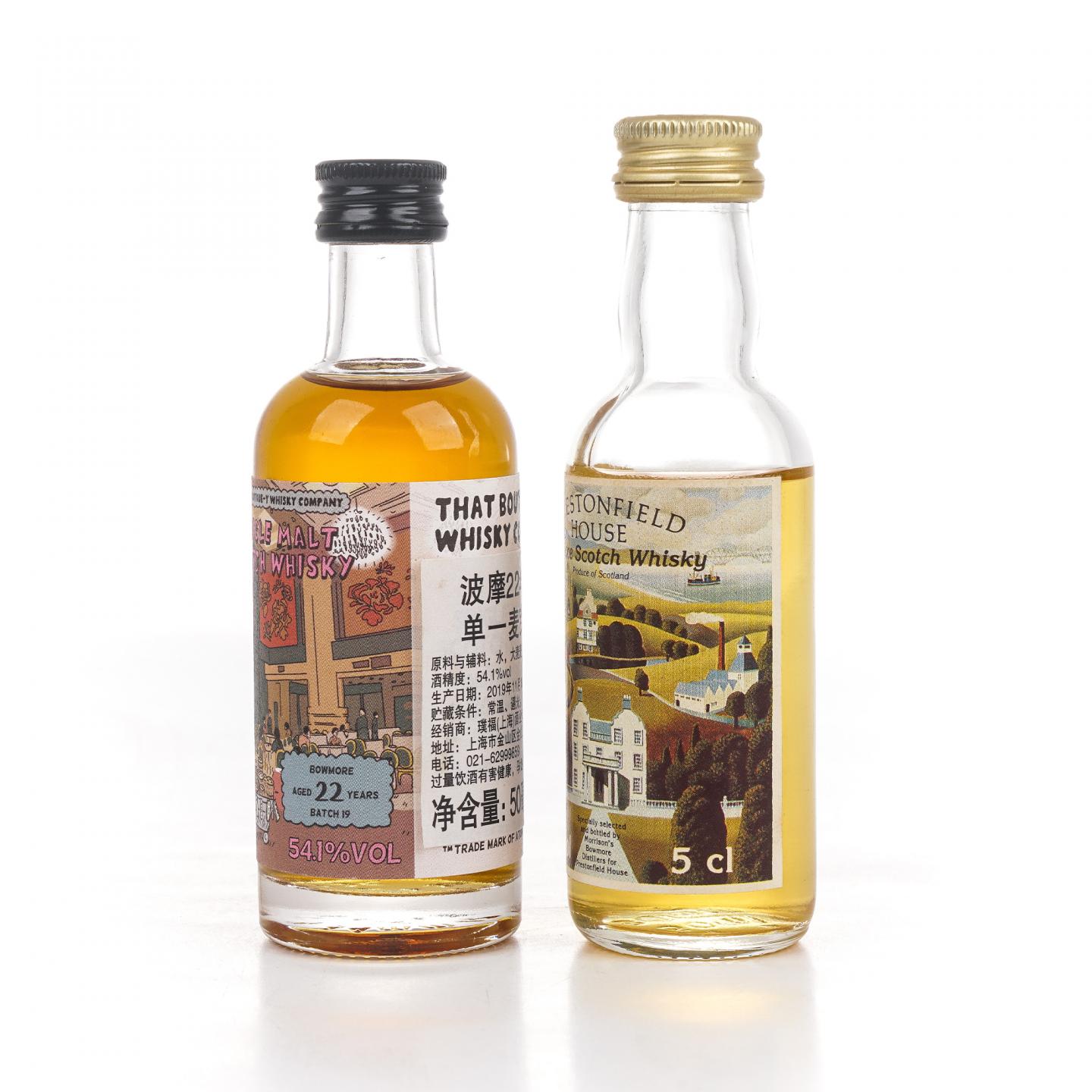 【酒版】Bowmore 波摩 22年 Batch 19 漫画标/Prestonfield House 2瓶组*50ml
