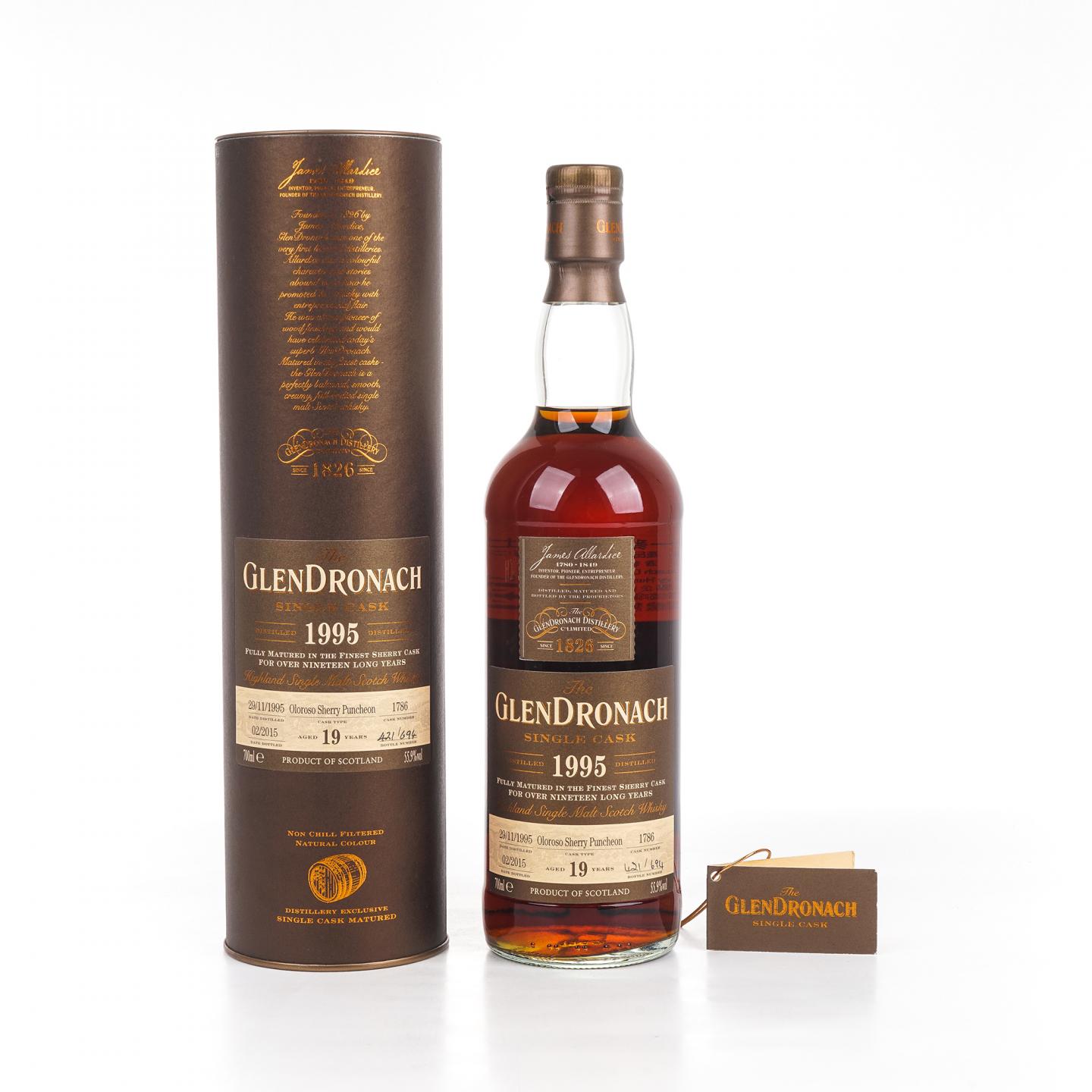 Glendronach 格兰多纳 19年 1995-2015 雪莉单桶#1786