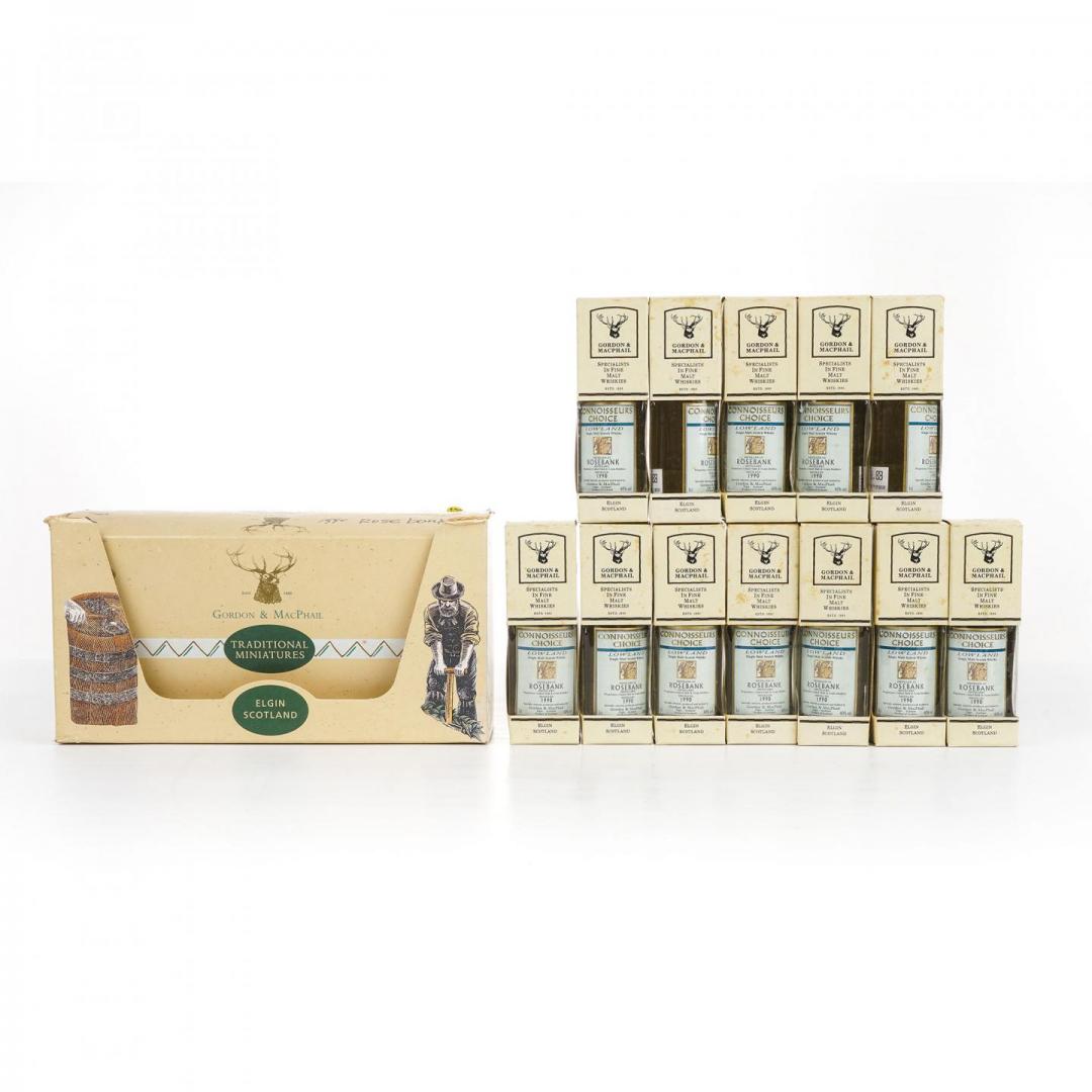 【绝版珍稀】Rosebank罗斯班克1990 地图标单一麦芽威士忌套装12只组 40% 50mlx12