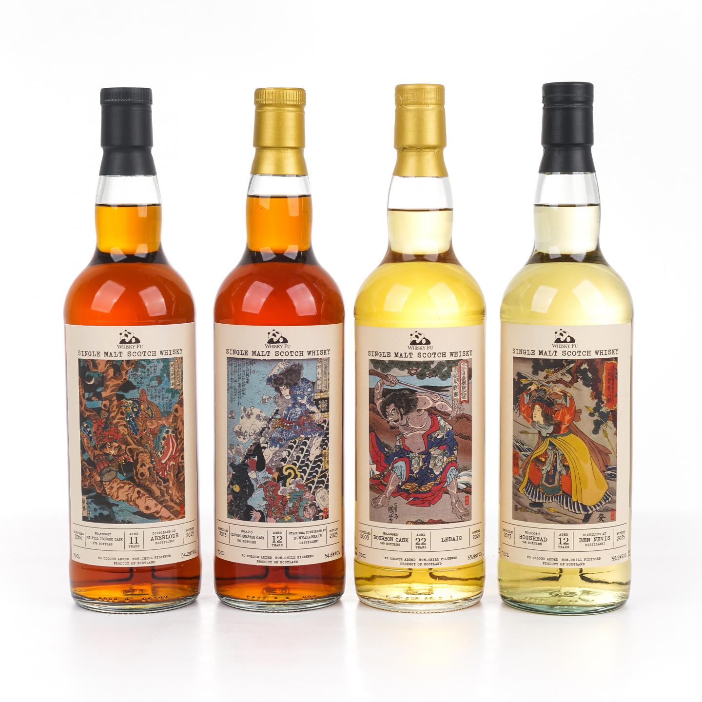 本尼维斯 12年/里爵 22年/雅伯莱 11年/布纳哈本 12年 通俗水浒传豪杰系列 4瓶组*700ml