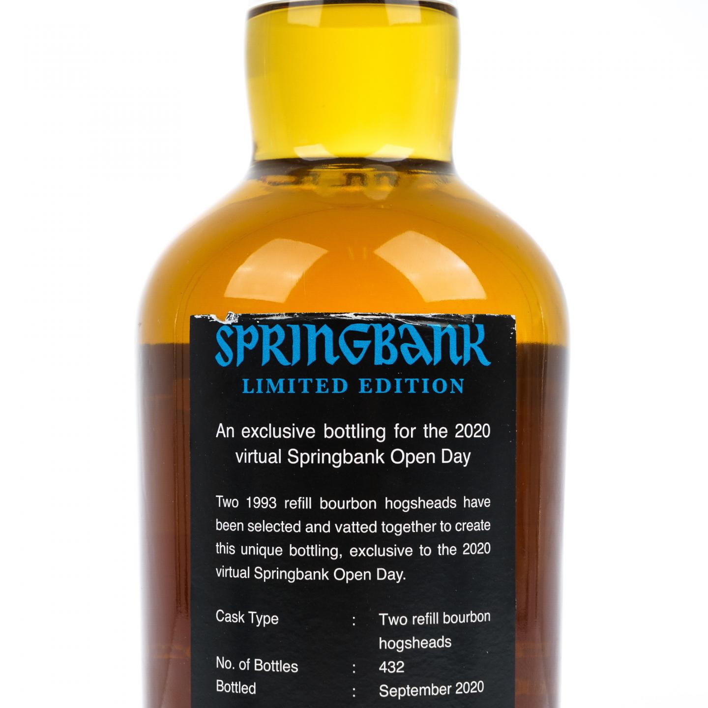 Springbank 云顶 26年 Virtual Open Day 2020