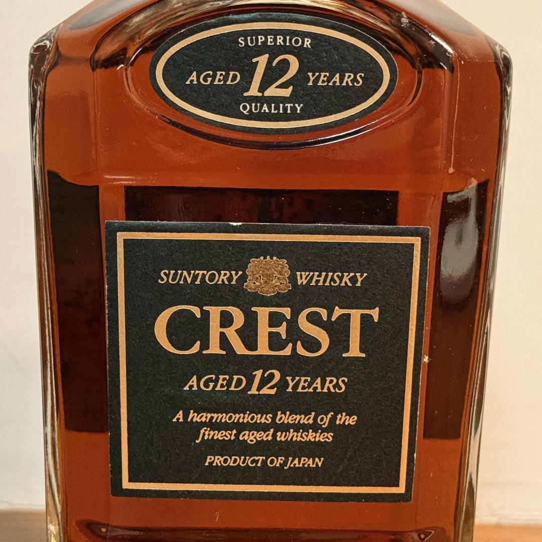 1989年 三得利 双狮标首版「CREST 12年」水晶瓶威士忌 43% 750ml